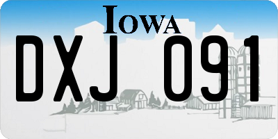 IA license plate DXJ091
