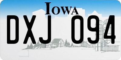 IA license plate DXJ094