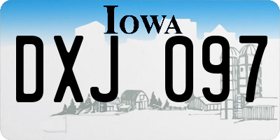 IA license plate DXJ097