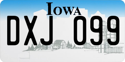 IA license plate DXJ099