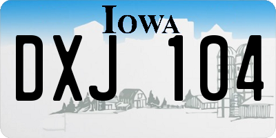 IA license plate DXJ104
