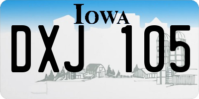 IA license plate DXJ105