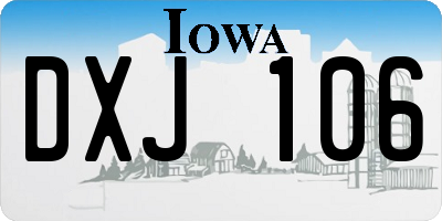 IA license plate DXJ106