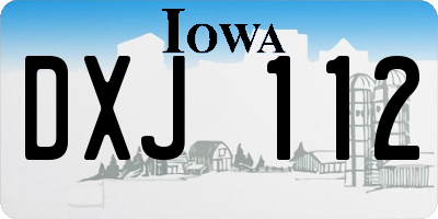IA license plate DXJ112