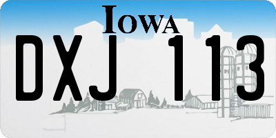 IA license plate DXJ113