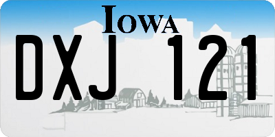 IA license plate DXJ121