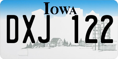 IA license plate DXJ122