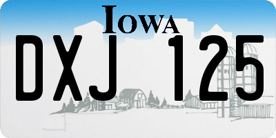 IA license plate DXJ125