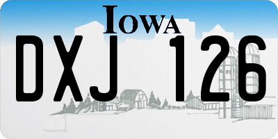 IA license plate DXJ126