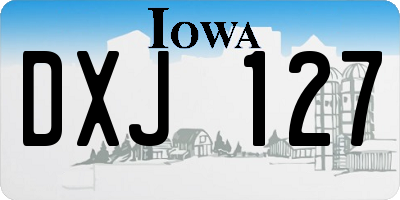 IA license plate DXJ127