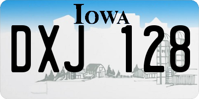 IA license plate DXJ128