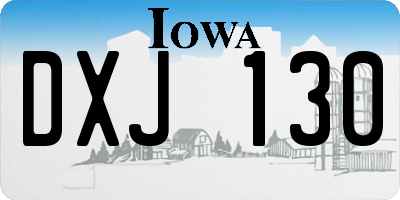 IA license plate DXJ130
