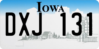 IA license plate DXJ131
