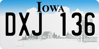 IA license plate DXJ136