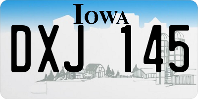 IA license plate DXJ145