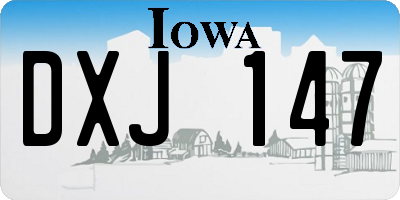 IA license plate DXJ147