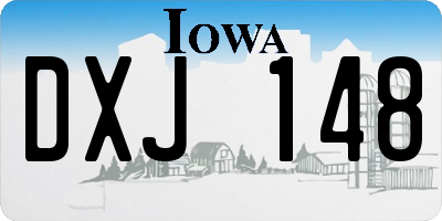 IA license plate DXJ148