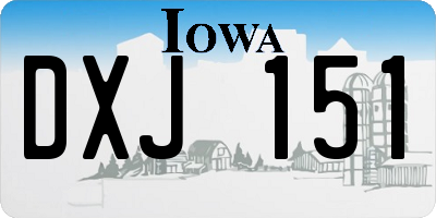 IA license plate DXJ151
