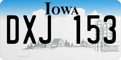 IA license plate DXJ153