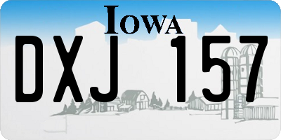 IA license plate DXJ157