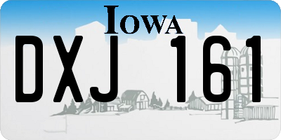 IA license plate DXJ161