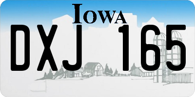 IA license plate DXJ165