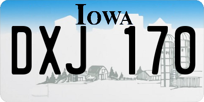 IA license plate DXJ170