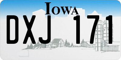 IA license plate DXJ171