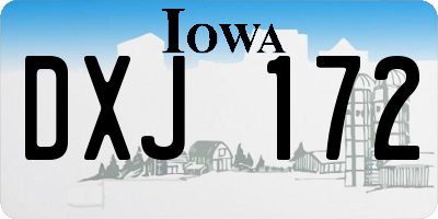 IA license plate DXJ172
