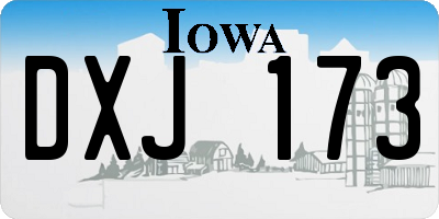 IA license plate DXJ173