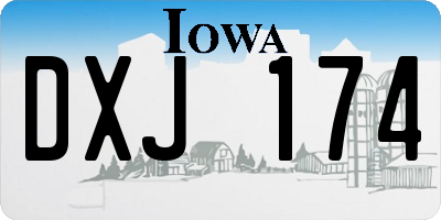 IA license plate DXJ174