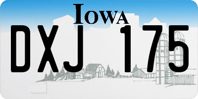 IA license plate DXJ175