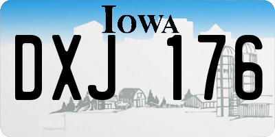 IA license plate DXJ176