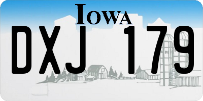 IA license plate DXJ179