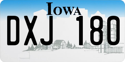 IA license plate DXJ180
