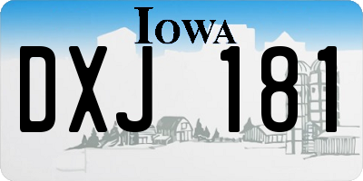 IA license plate DXJ181