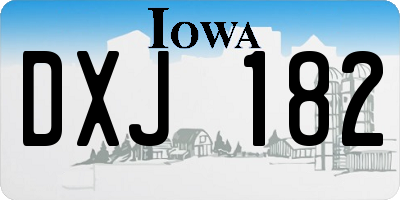 IA license plate DXJ182