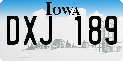 IA license plate DXJ189