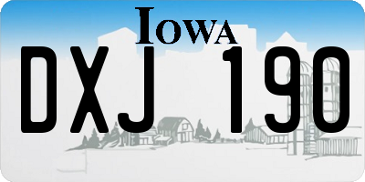 IA license plate DXJ190