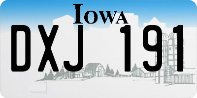 IA license plate DXJ191