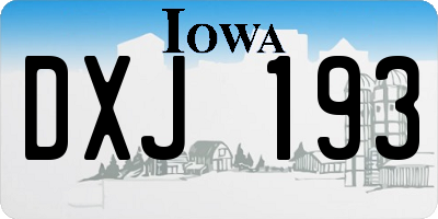 IA license plate DXJ193