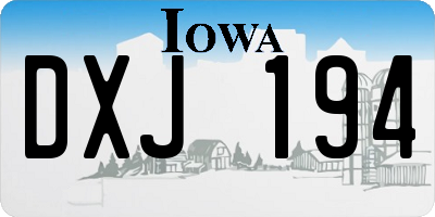 IA license plate DXJ194
