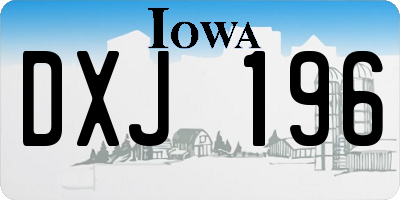 IA license plate DXJ196
