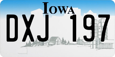IA license plate DXJ197