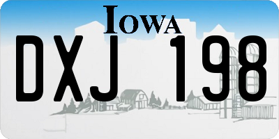 IA license plate DXJ198