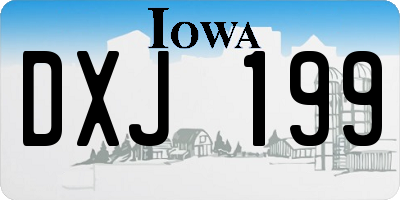 IA license plate DXJ199