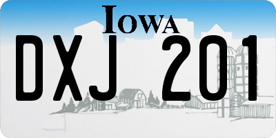 IA license plate DXJ201