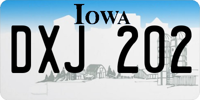 IA license plate DXJ202
