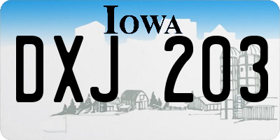 IA license plate DXJ203