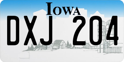 IA license plate DXJ204
